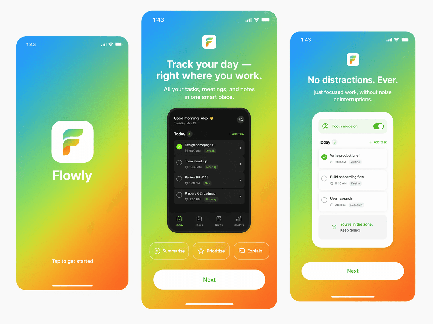 Mobile app product screen